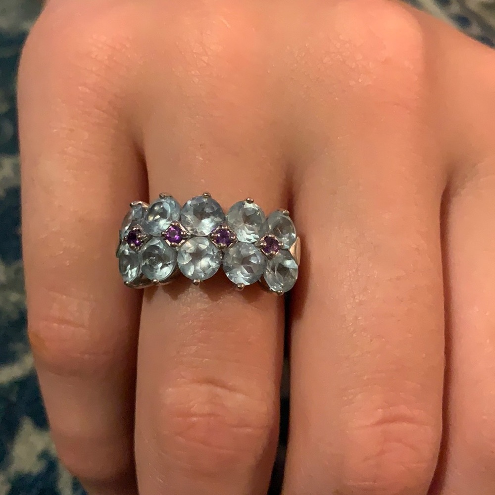 Blue Safire and Amethyst Ring